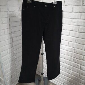 Rafaella Ladies Size 10 Black Very Soft Straight Leg Corduroy Pants